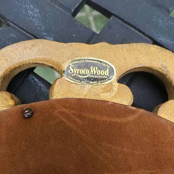 Syroco Wood Vintage Mid Century Mirror Frame Easel - Picture 3 of 9